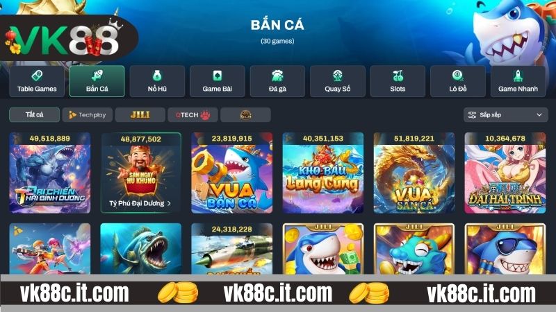 Bắn cá VK88 mang đến sự sôi động