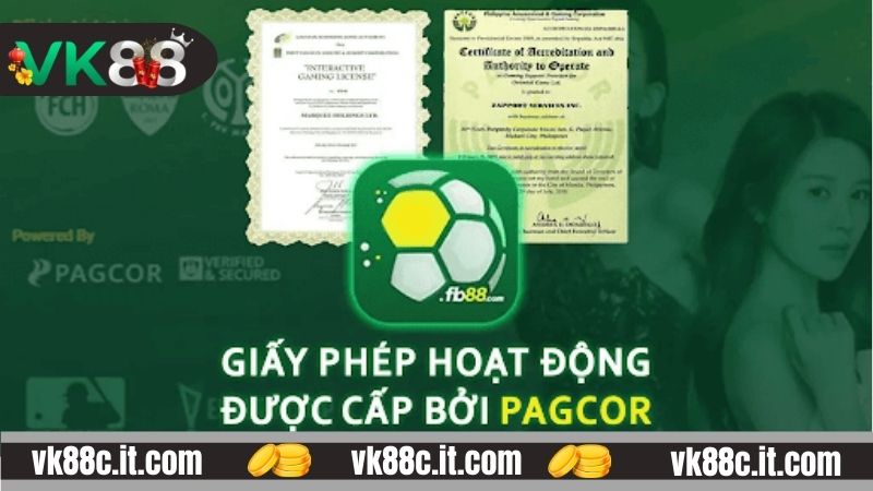 Các loại giấy phép hoạt động VK88 đang sở hữu
