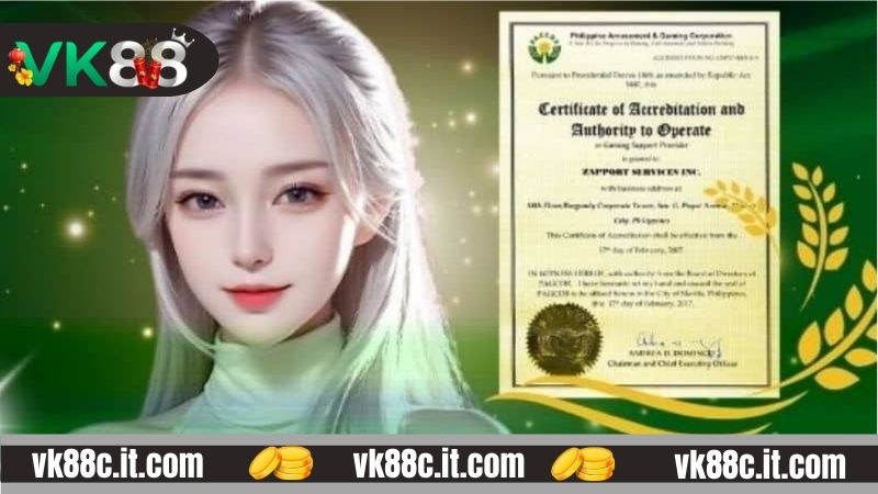 Giới thiệu giấy phép hoạt động tại nhà cái VK88