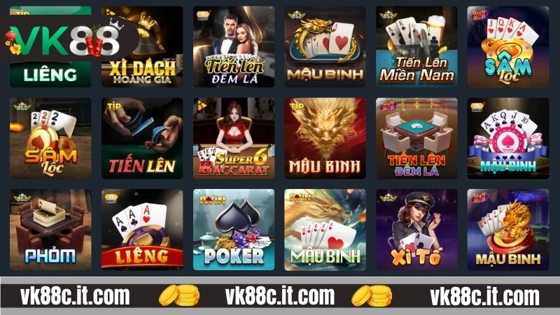 Những siêu phẩm có tại game bài VK88