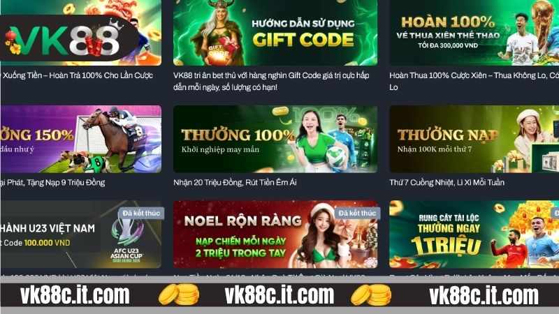 Cập nhật những khuyến mãi tại VK88 mới nhất