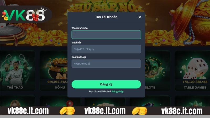 Hướng dẫn các bước đăng ký VK88 nhanh chóng