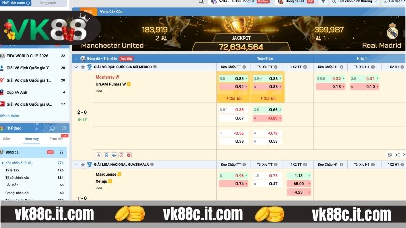 Hướng dẫn đặt cược thể thao tại VK88